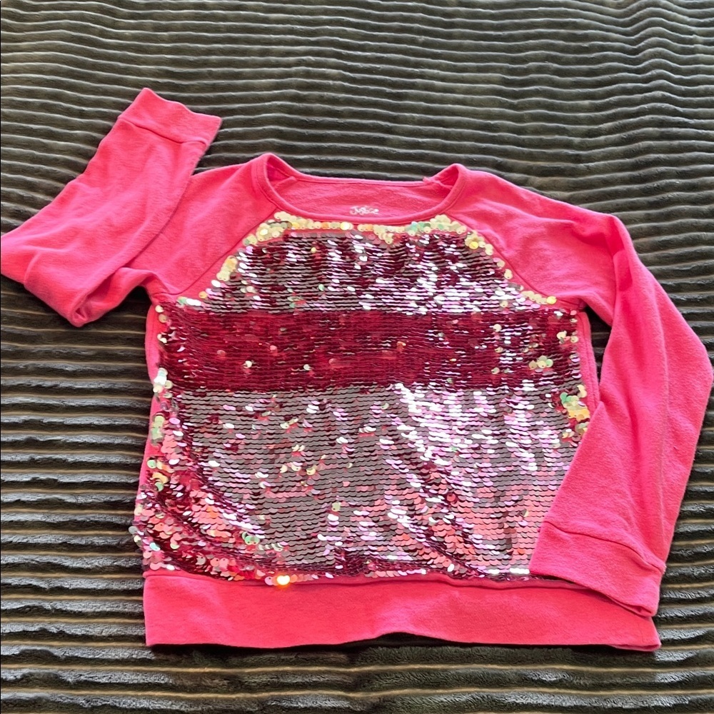 Justice pink sequin sweatshirt